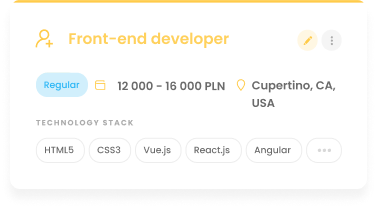 Recruitment pipeline in Workeo