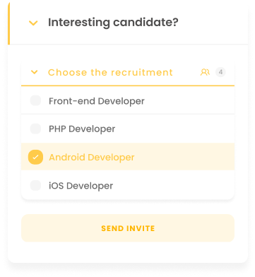 Filter IT candidates by skills in Workeo